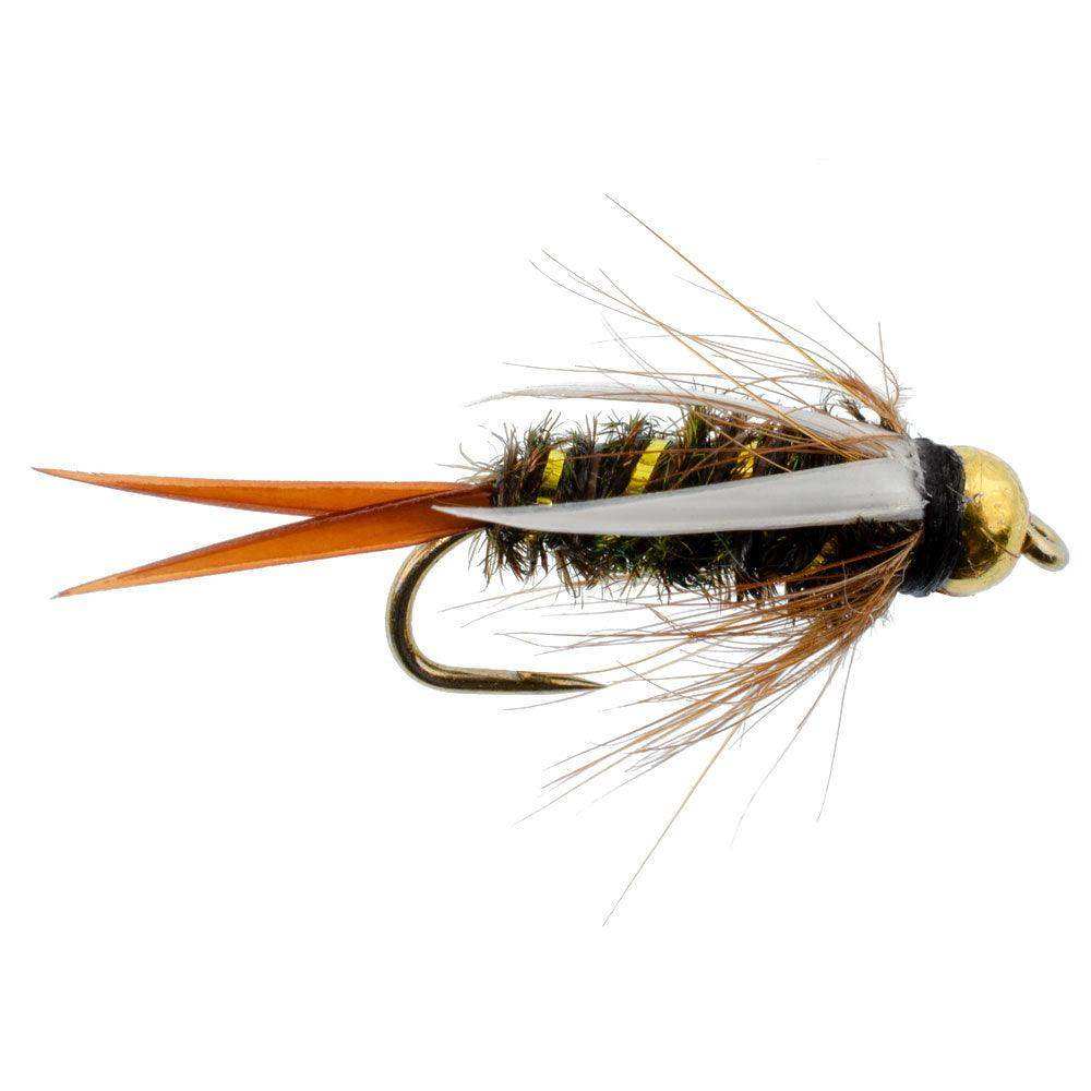 Barbless Bead Head Prince Nymph Fly Fishing Flies - Set of 6 Flies Hook Size 12 - Skoutley Outdoors LLC