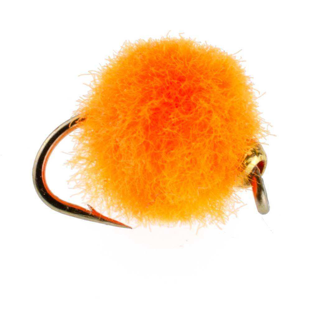 3 Pack Bead Head Hot Orange Egg Fly Fishing Flies - Hook Size 16 - Skoutley Outdoors LLC