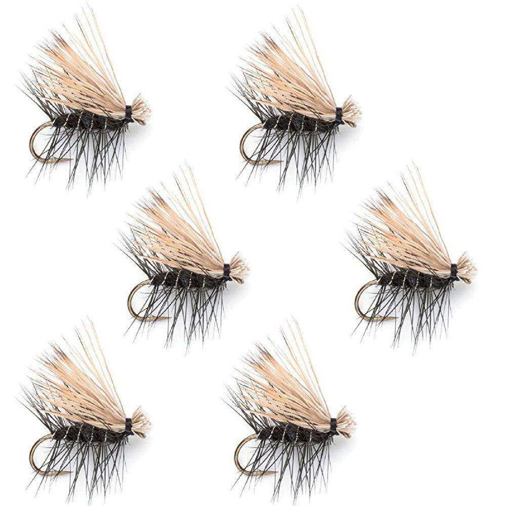 Black Elk Hair Caddis Classic Trout Dry Fly - Set of 6 Flies Size 14 - Skoutley Outdoors LLC