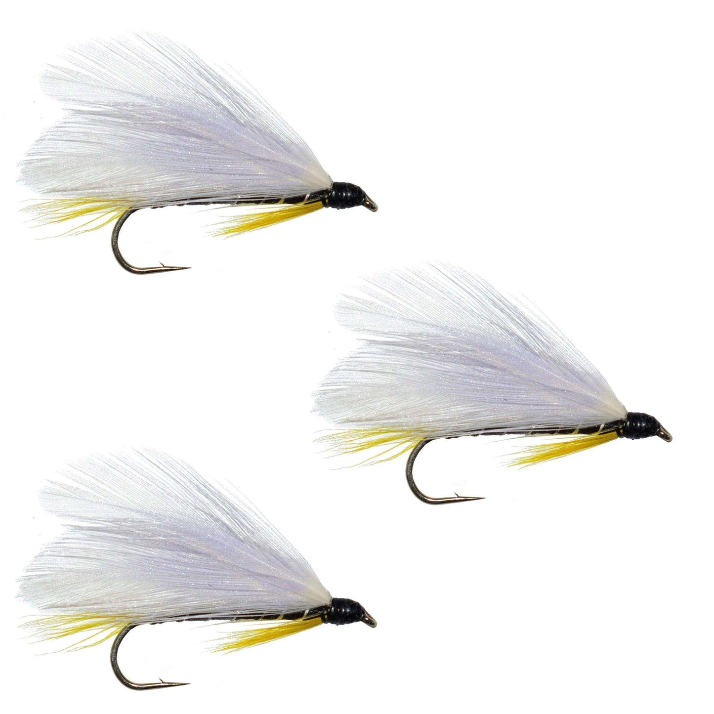 3 Pack Black Ghost Classic Trout and Bass Streamer Fly - Hook Size 4 - Skoutley Outdoors LLC