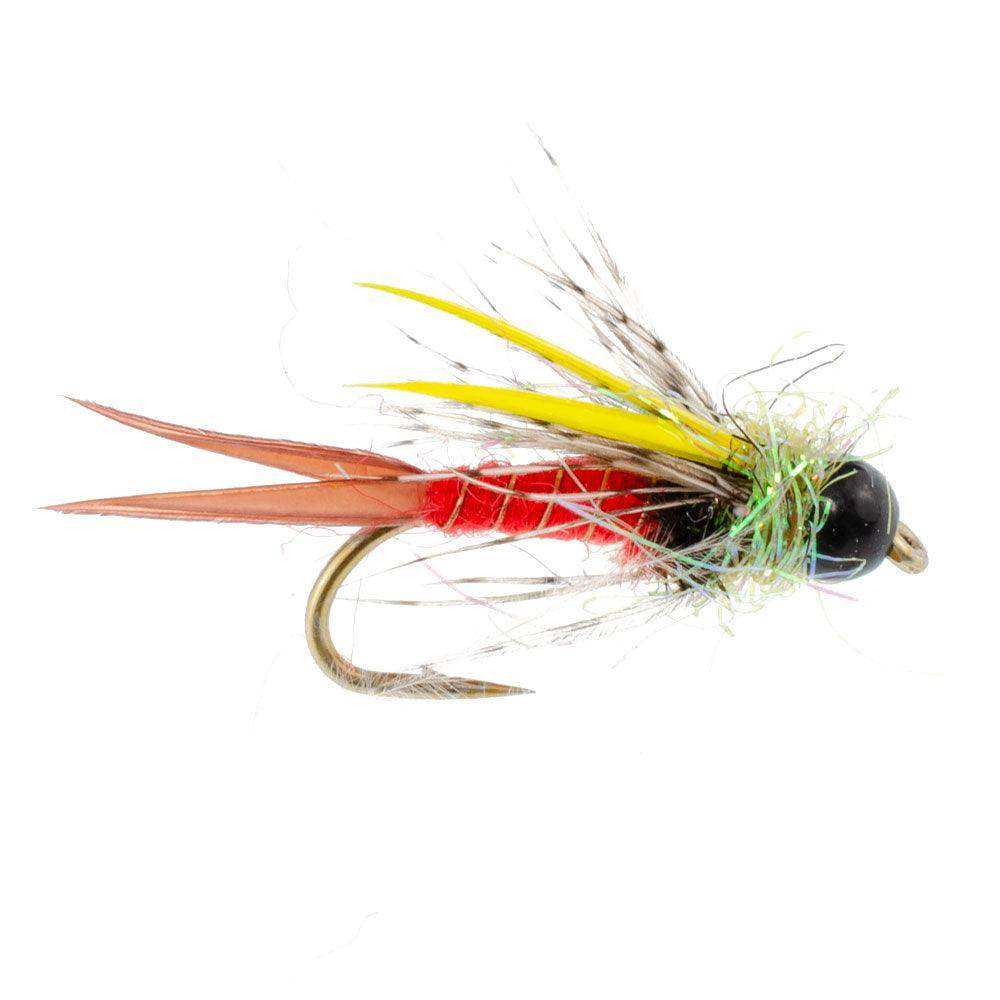 Tungsten Bead Head Nicks Prince Special Nymph Fly Fishing Flies - Set of 6 Flies Hook Size 10 - Skoutley Outdoors LLC