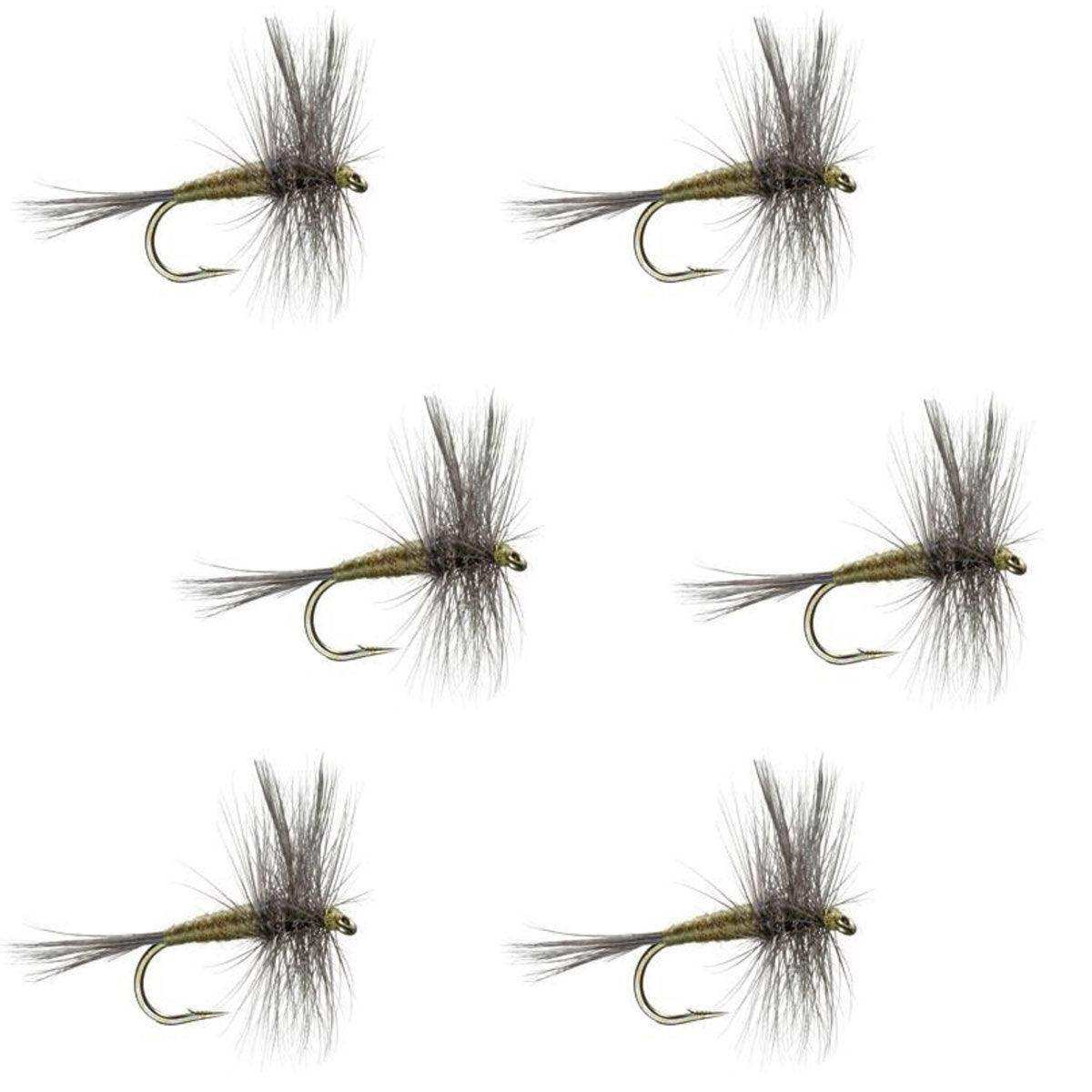 Blue Winged Olive BWO Classic Trout Dry Fly Fishing Flies - Set of 6 Flies Size 18 - Skoutley Outdoors LLC