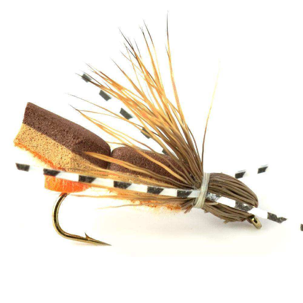 The Fly Fishing Place Foam Hopper Fly Fishing Flies Assortment - 12 Flies - 2 Each of 6 Grasshopper Dropper Hoppers Patterns with Fly Box - Skoutley Outdoors LLC