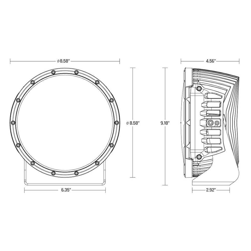 RIGID Industries 360-Series RGBW 9" Offroad Lamp Spot Beam w/RGBW Backlight Pods - Single - Skoutley Outdoors LLC