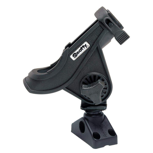 Scotty 280 Bait Caster/Spinning Rod Holder w/241 Deck/Side Mount - Black - Skoutley Outdoors LLC