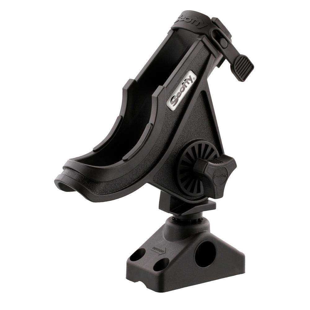 Scotty 280 Bait Caster/Spinning Rod Holder w/241 Deck/Side Mount - Black - Skoutley Outdoors LLC