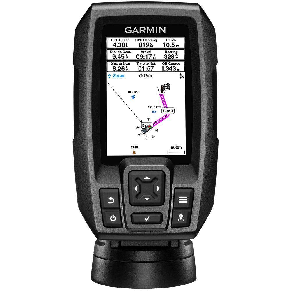 Garmin STRIKER™ 4 Fishfinder Worldwide Version w/77/200kHz - 4-Pin Transducer w/Transom & Trolling Motor Mounts - Skoutley Outdoors LLC