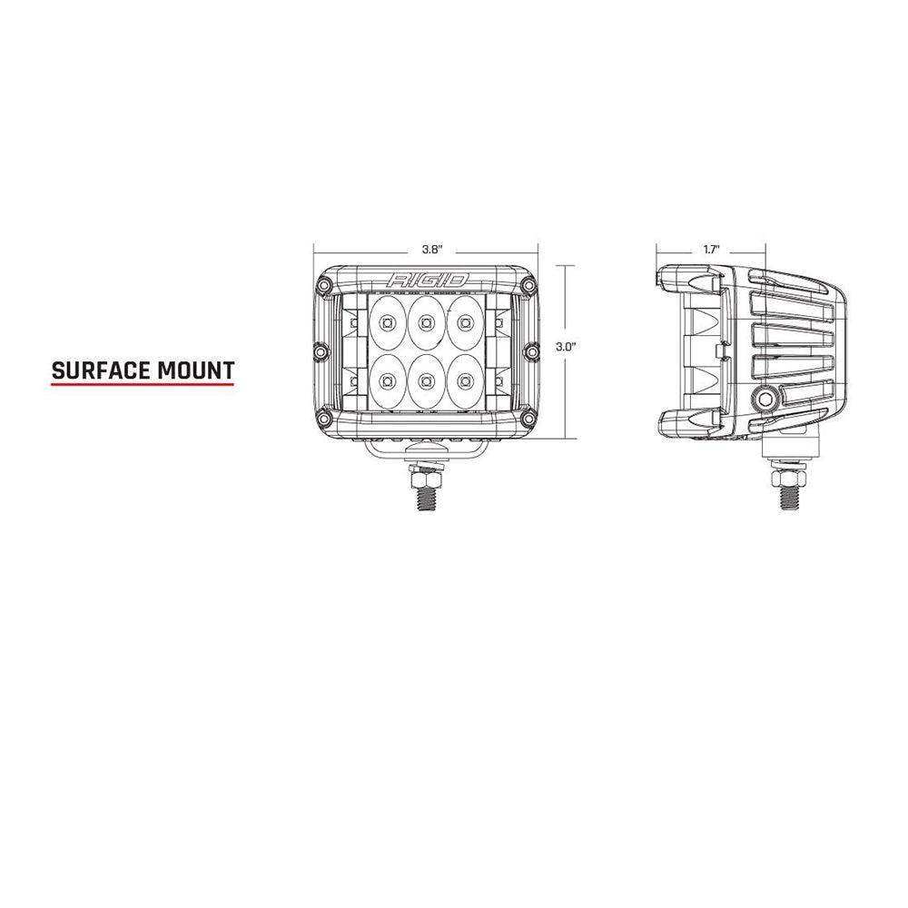 RIGID Industries D-SS Series PRO Spot Surface Mount - Pair - Black - Skoutley Outdoors LLC