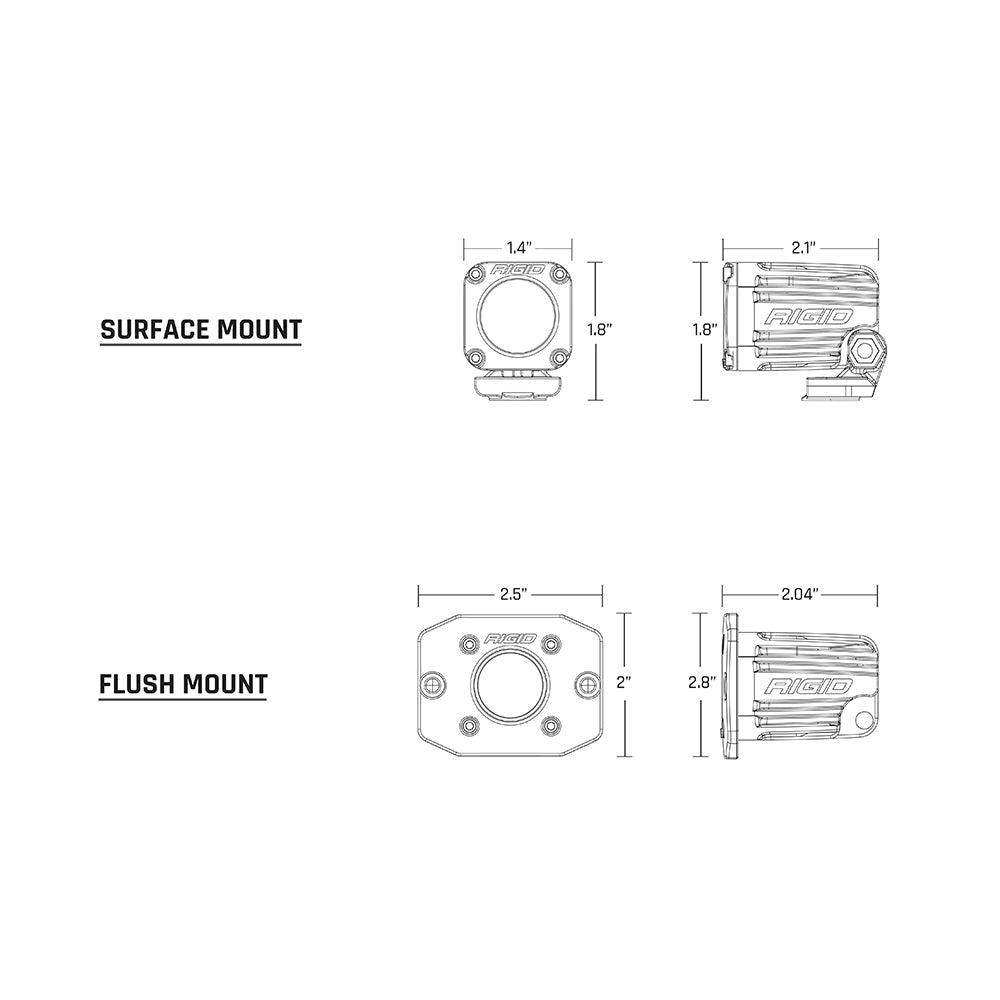 RIGID Industries Ignite Surface Mount Diffused - Pair - Black - Skoutley Outdoors LLC