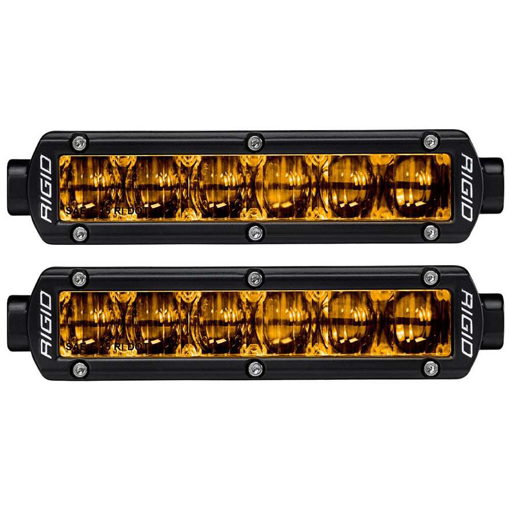 RIGID Industries 6" SR-Series SAE Compliant Fog Light - Black w/Yellow Light - Skoutley Outdoors LLC