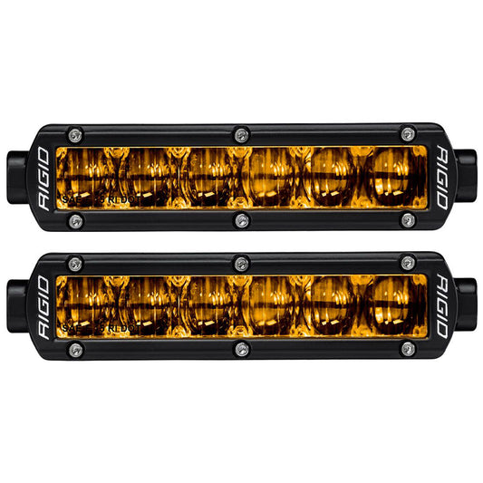 RIGID Industries 6" SR-Series SAE Compliant Fog Light - Black w/Yellow Light - Skoutley Outdoors LLC