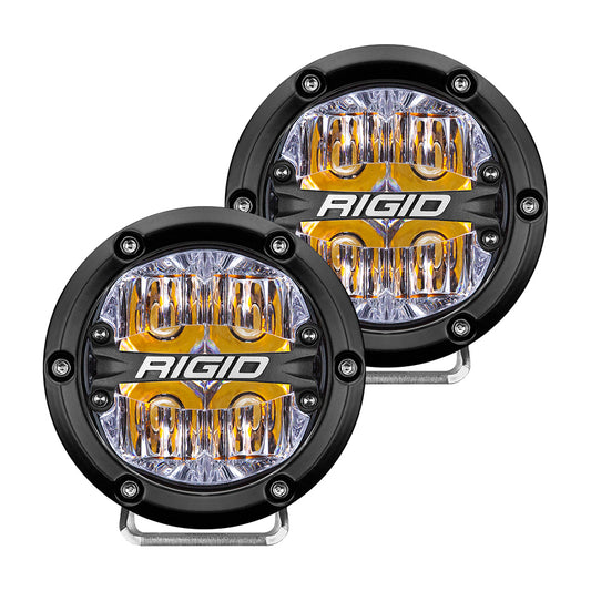 RIGID Industries 360-Series 4" LED Off-Road Fog Light Drive Beam w/Amber Backlight - Black Housing - Skoutley Outdoors LLC