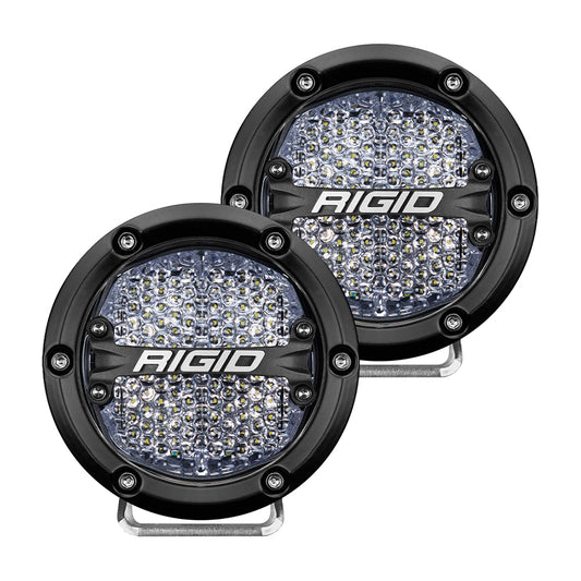 RIGID Industries 360-Series 4" LED Off-Road Fog Light Diffused Beam w/White Backlight - Black Housing - Skoutley Outdoors LLC