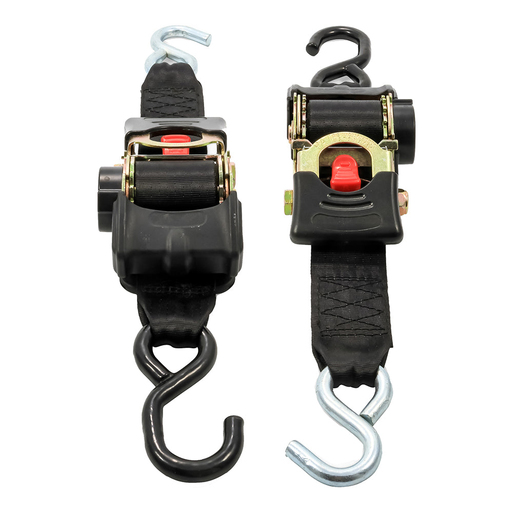 Camco Retractable Tie Down Straps - 2" Width 6' Dual Hooks - Skoutley Outdoors LLC