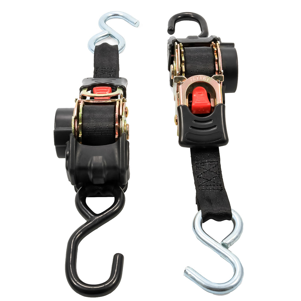 Camco Retractable Tie-Down Straps - 1" Width 6' Dual Hooks - Skoutley Outdoors LLC