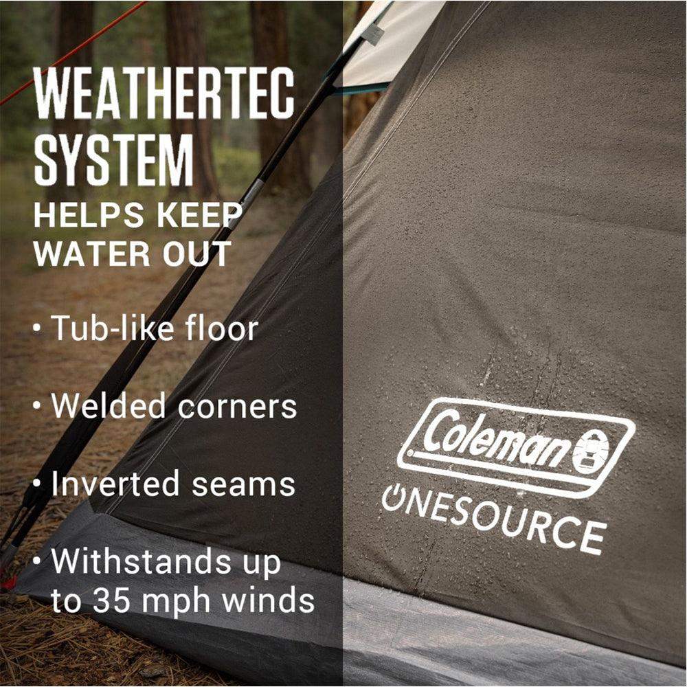 Coleman OneSource Rechargeable 4-Person Camping Dome Tent w/Airflow System & LED Lighting - Skoutley Outdoors LLC