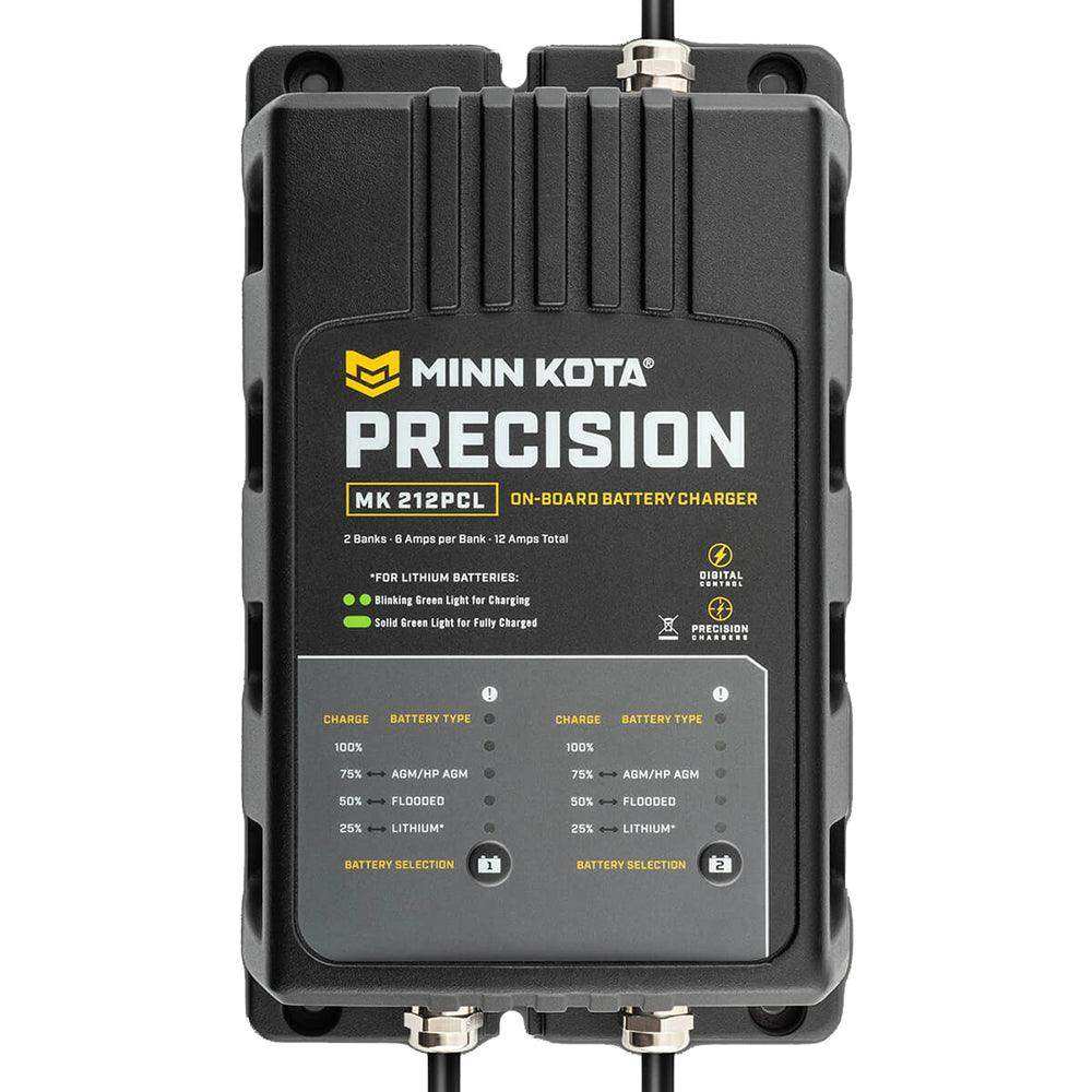 Minn Kota On-Board Precision Charger MK-212 PCL 2 Bank x 6 AMP LI Optimized Charger - Skoutley Outdoors LLC