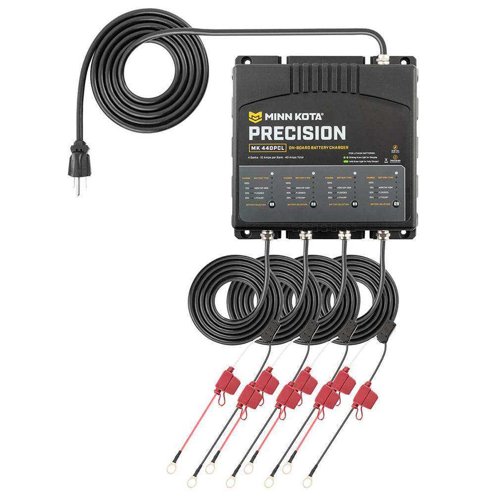 Minn Kota On-Board Precision Charger MK-440 PCL 4 Bank x 10 AMP LI Optimized Charger - Skoutley Outdoors LLC