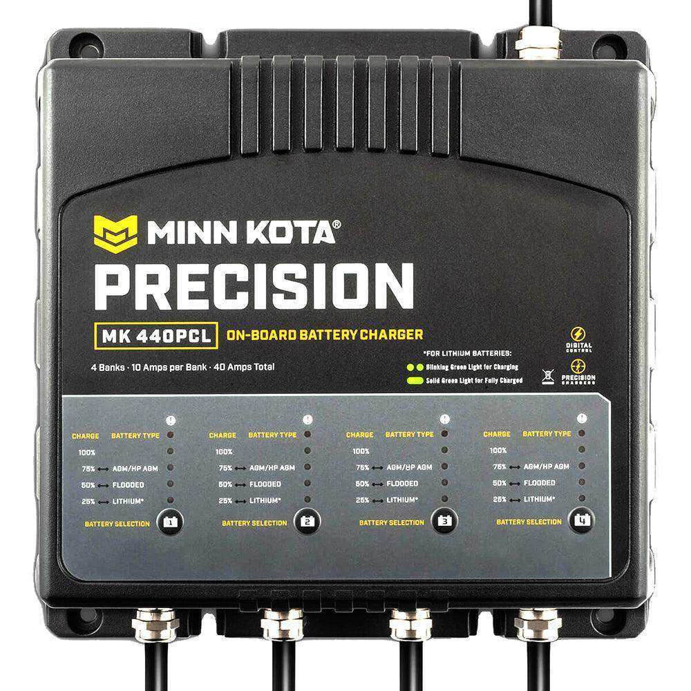 Minn Kota On-Board Precision Charger MK-440 PCL 4 Bank x 10 AMP LI Optimized Charger - Skoutley Outdoors LLC