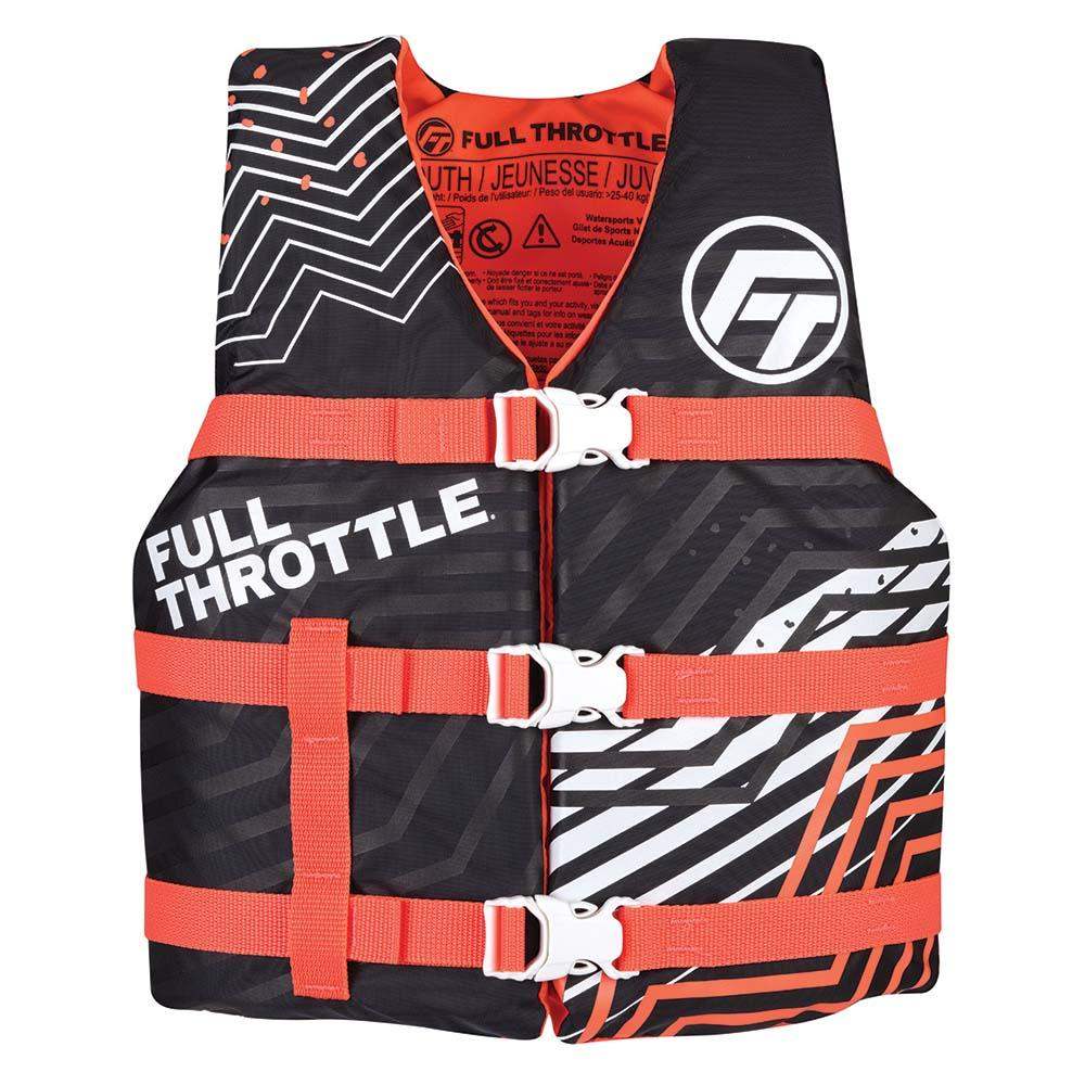 Full Throttle Youth Nylon Life Jacket - Pink/Black - Skoutley Outdoors LLC