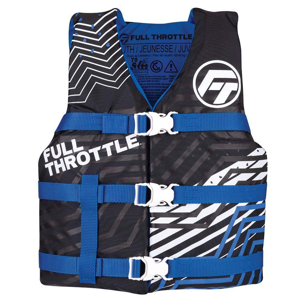 Full Throttle Youth Nylon Life Jacket - Blue/Black - Skoutley Outdoors LLC