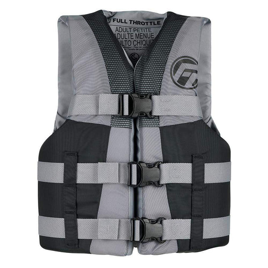 Full Throttle Teen Nylon Life Jacket - Grey/Black - Skoutley Outdoors LLC