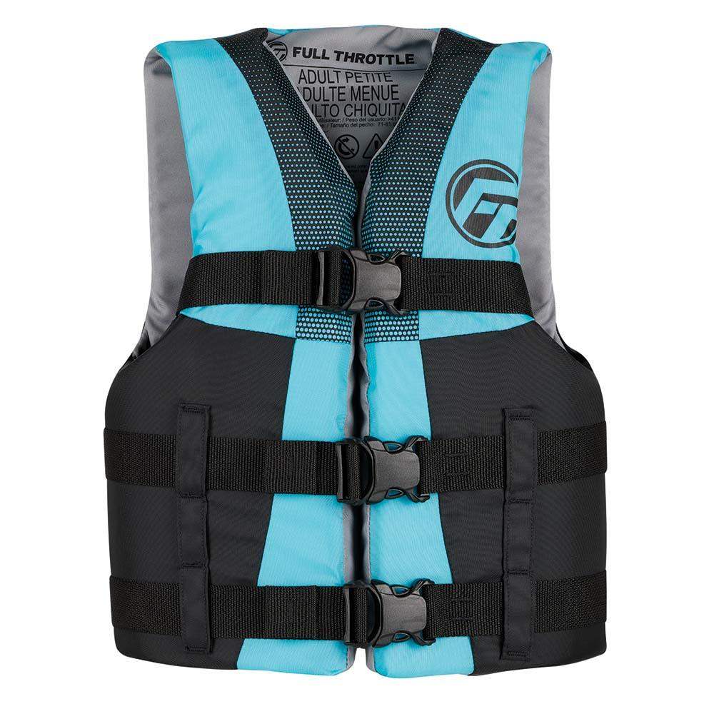 Full Throttle Teen Nylon Life Jacket - Aqua/Black - Skoutley Outdoors LLC