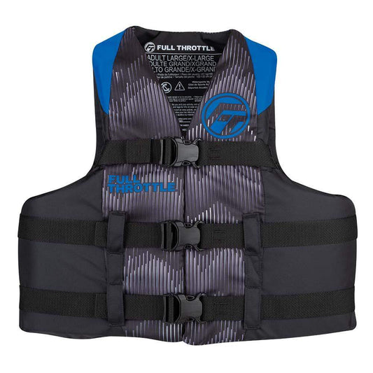 Full Throttle Adult Nylon Life Jacket - L/XL - Blue/Black - Skoutley Outdoors LLC