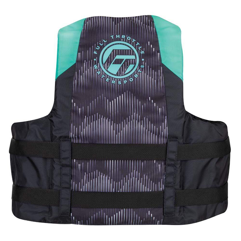 Full Throttle Adult Nylon Life Jacket - S/M - Aqua/Black - Skoutley Outdoors LLC