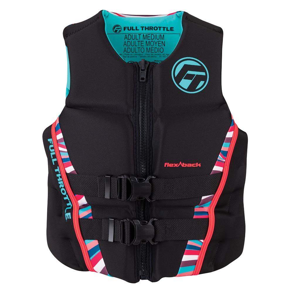 Full Throttle Women's Rapid-Dry Flex-Back Life Jacket - Women's XS - Pink/Black - Skoutley Outdoors LLC