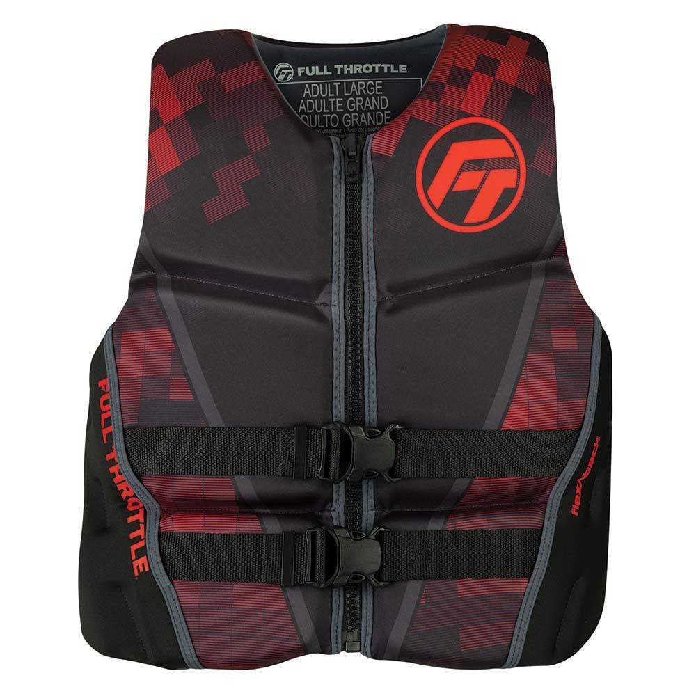 Full Throttle Men's Rapid-Dry Flex-Back Life Jacket - XL - Black/Red - Skoutley Outdoors LLC