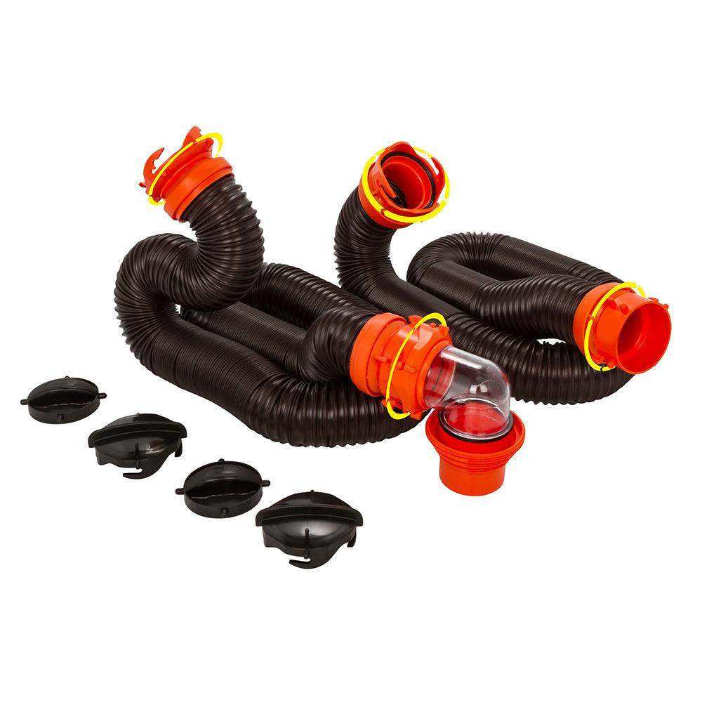 Camco RhinoFLEX 20' Sewer Hose Kit w/4 In 1 Elbow Caps - Skoutley Outdoors LLC