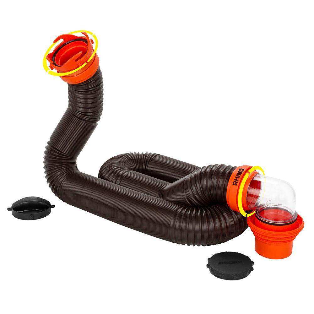 Camco RhinoFLEX 15' Sewer Hose Kit w/4 In 1 Elbow Caps - Skoutley Outdoors LLC