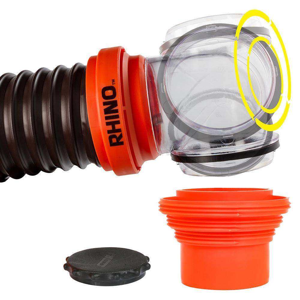 Camco RhinoFLEX 15' Sewer Hose Kit w/4 In 1 Elbow Caps - Skoutley Outdoors LLC