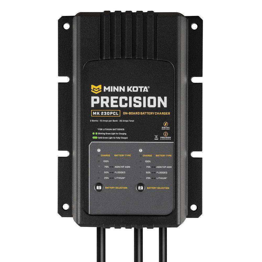 Minn Kota On-Board Precision Charger MK-230 PCL 2 Bank x 15 AMP LI Optimized Charger - Skoutley Outdoors LLC