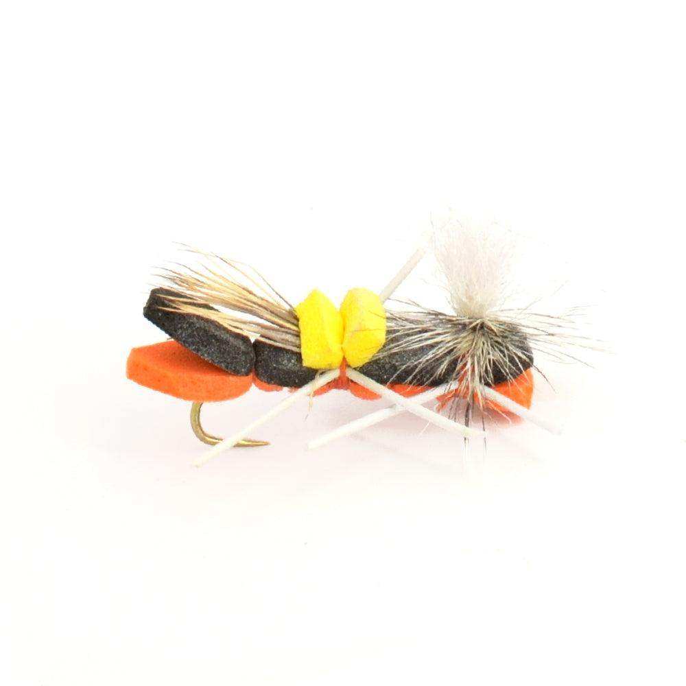 3 Pack Parachute Chernobyl Ant Black Orange Foam Body Grasshopper Fly - Hook Size 10 - Skoutley Outdoors LLC