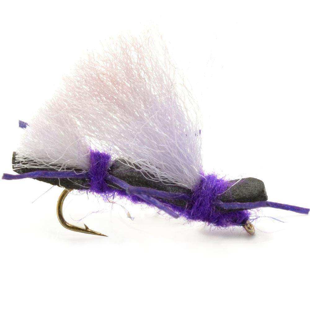 4 Pack Chubby Chernobyl Ant Purple Foam Body Grasshopper Fly - Hook Size 10 - Skoutley Outdoors LLC