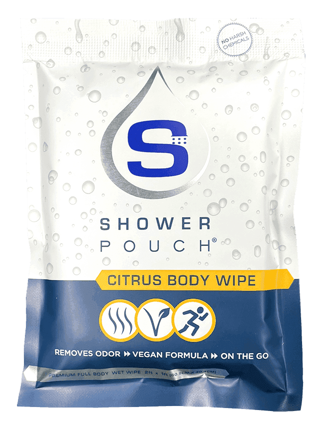 15-pack Shower Pouch XL (2' x 1') Body Wipes - Skoutley Outdoors LLC