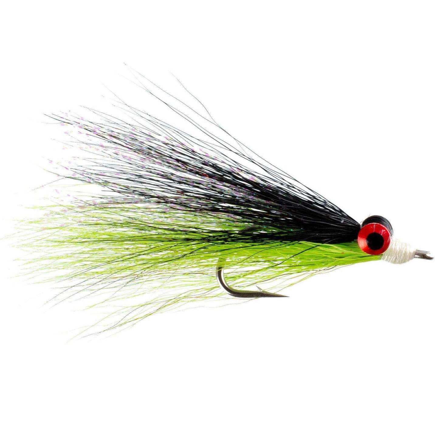 Clousers Deep Minnow Chartreuse Black - Streamer Fly Fishing Flies - 4 Saltwater and Bass Flies - Hook Size 1/0 - Skoutley Outdoors LLC