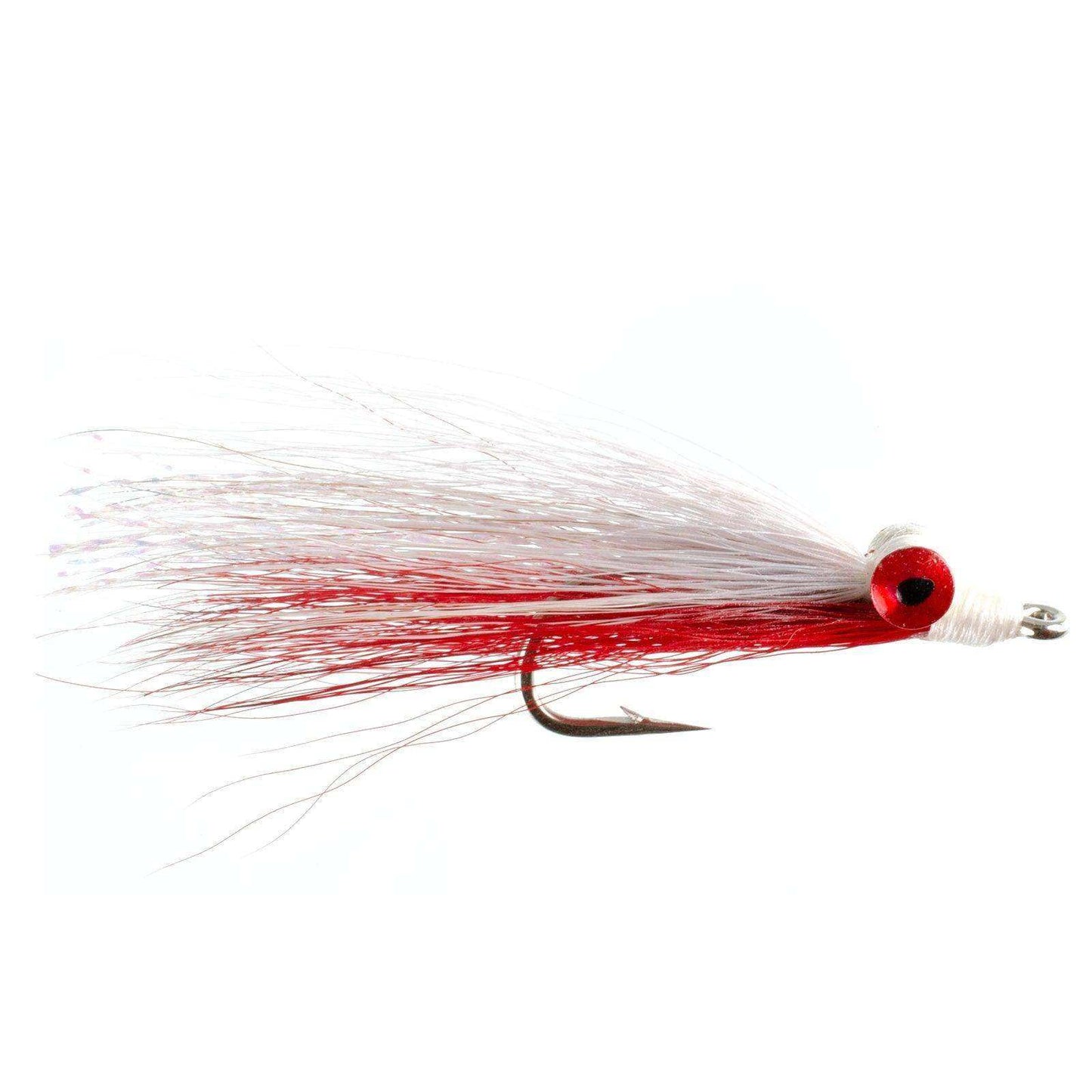 Clousers Deep Minnow Red White - Streamer Fly Fishing Flies - 4 Saltwater and Bass Flies - Hook Size 1/0 - Skoutley Outdoors LLC