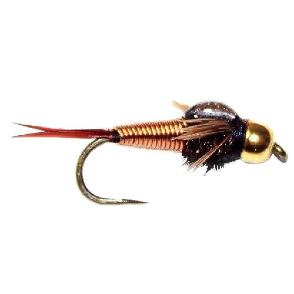 3 Pack Barbless Bead Head Copper John Nymph Fly Fishing Flies - Hook Size 10 - Skoutley Outdoors LLC