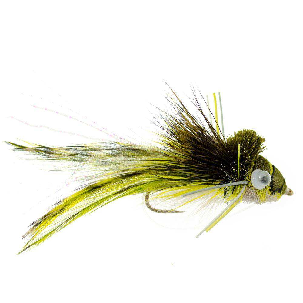 Bass Bug Collection - Set of 12 Bass Fly Fishing Flies - Surface Poppers Frog, Rat, Mouse and Divers - Hook Sizes 2,4, 6 and 8 - Skoutley Outdoors LLC