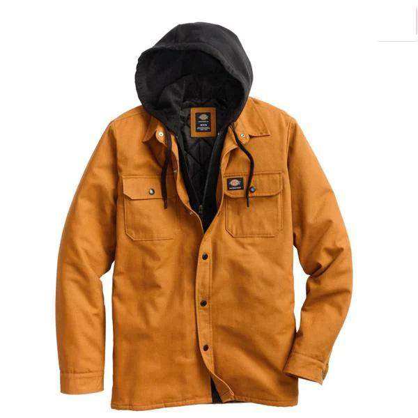 Dickies Canvas Shirt Jacket With Fleece Hood - Brown Duck - Skoutley Outdoors LLC