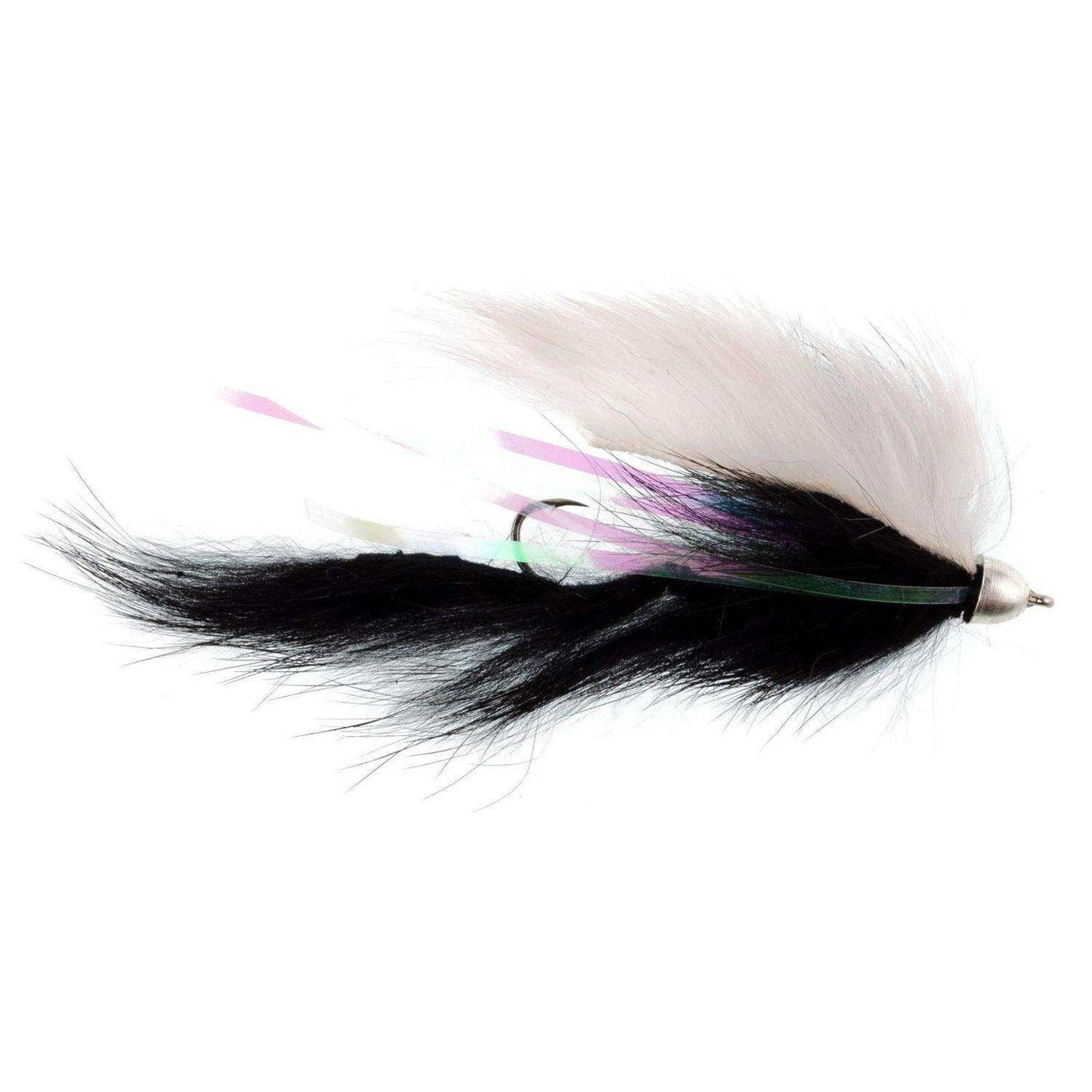 The Fly Fishing Place Dolly Llama Stinger Streamer Flies - 3 Black and White Salmon Steelhead Trout Alaska Fly Fishing Flies - Hook Size 4 - Skoutley Outdoors LLC