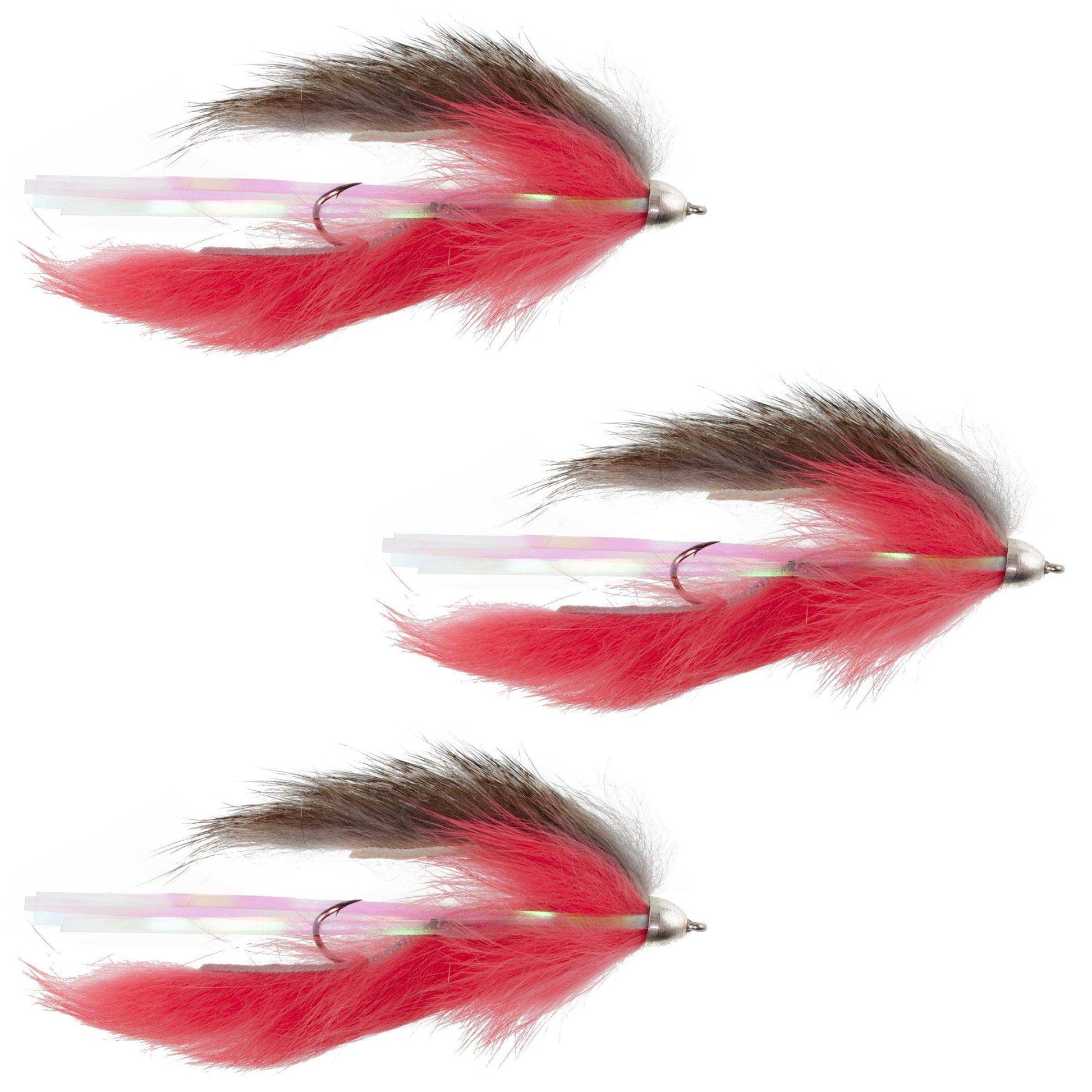 Dolly Llama Stinger Streamer Flies - 3 Natural and Salmon Steelhead Trout Alaska Fly Fishing Flies - Hook Size 4 - Skoutley Outdoors LLC