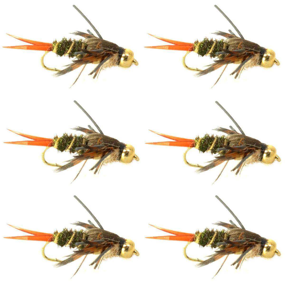 Double Bead Twenty Incher Nymph Fly Fishing Flies - 6 Flies Hook Size 8 - Skoutley Outdoors LLC