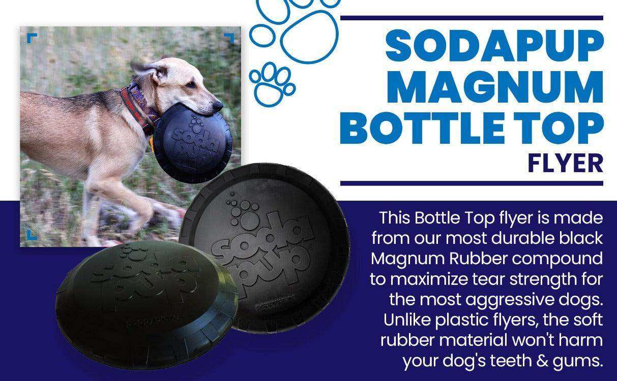 Magnum Bottle Top Flyer Ultra Durable Rubber Retrieving Frisbee - Large - Black - Skoutley Outdoors LLC