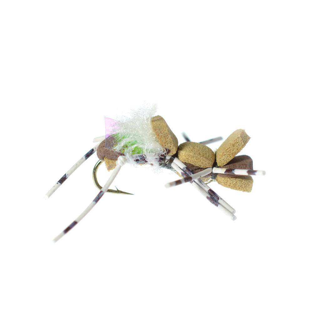 4 Pack Fat Albert Tan Foam Body Grasshopper Fly - Hook Size 10 - Skoutley Outdoors LLC