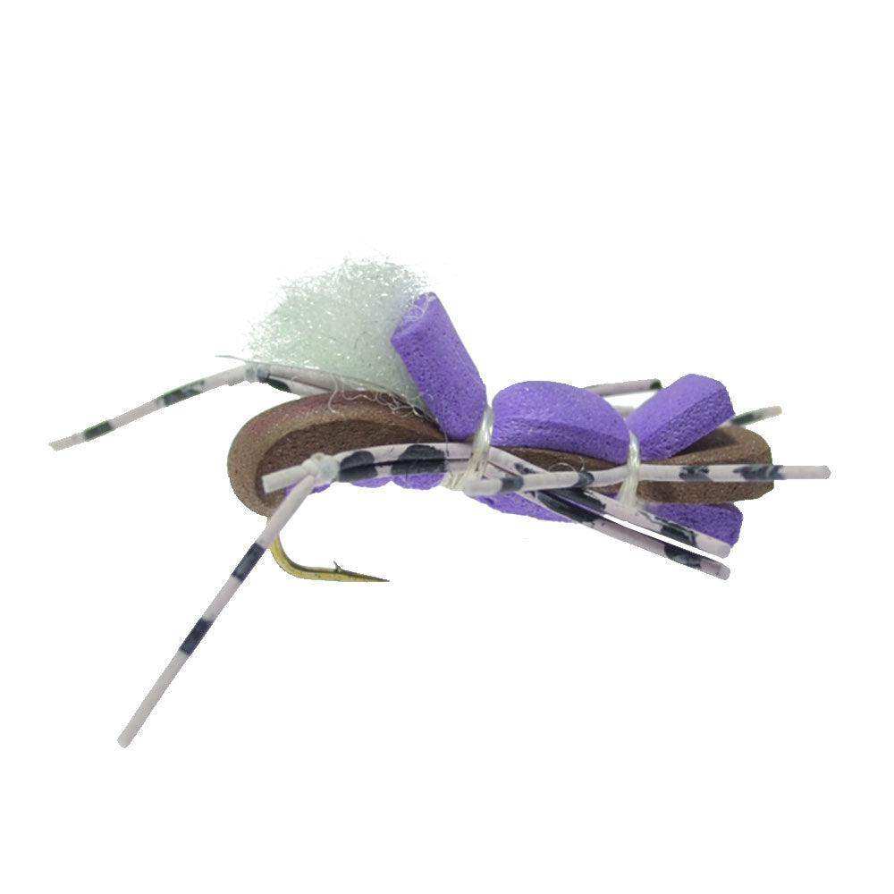 4 Pack Fat Albert Purple Foam Body Grasshopper Fly - Hook Size 10 - Skoutley Outdoors LLC