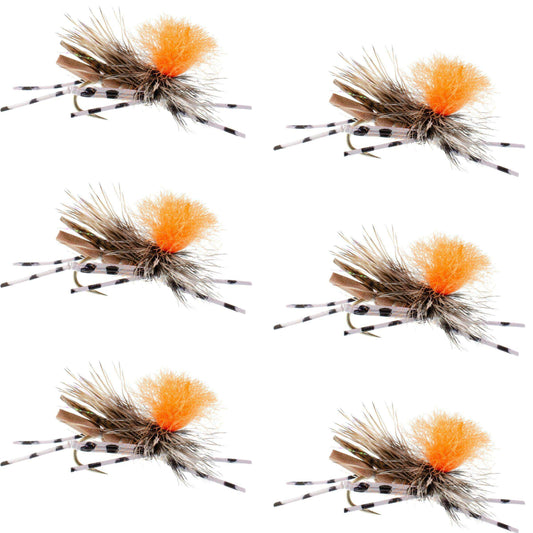 Feth Hopper Tan - Foam Grasshopper Fly Pattern - 6 Flies Hook Size 10 - Skoutley Outdoors LLC